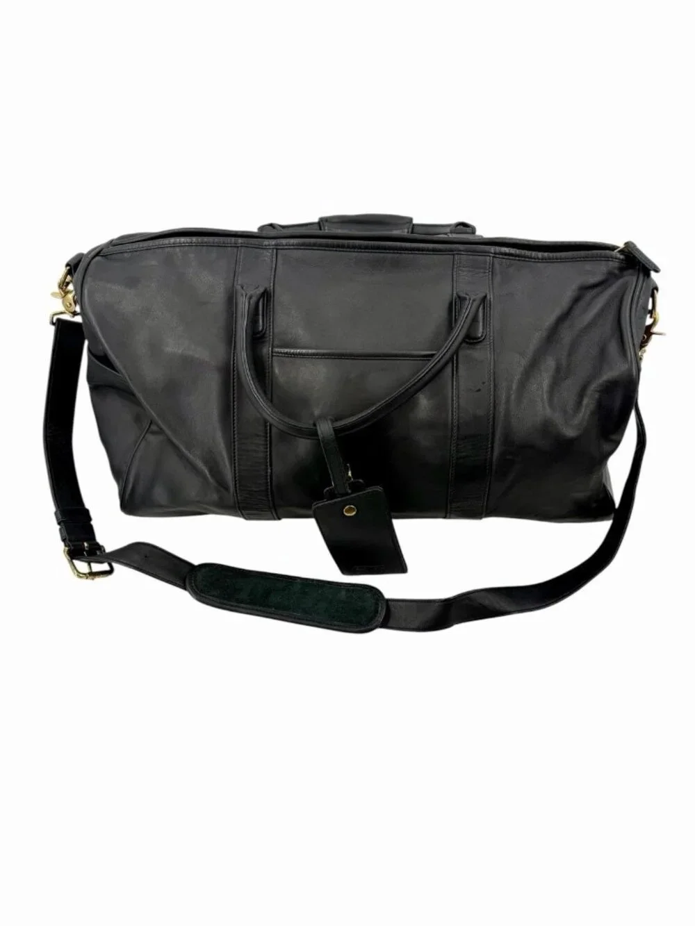 COACH Vintage Black Leather Duffel Weekender 0596 Bag